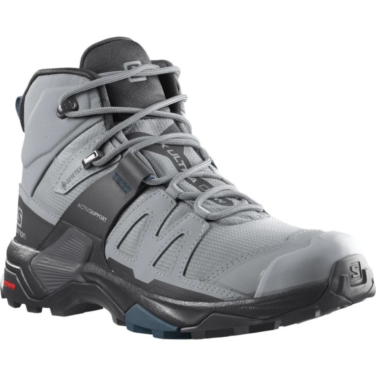 Light Grey / Black Salomon X Ultra 4 Mid GTX Women's Hiking Boots | IE YL1497